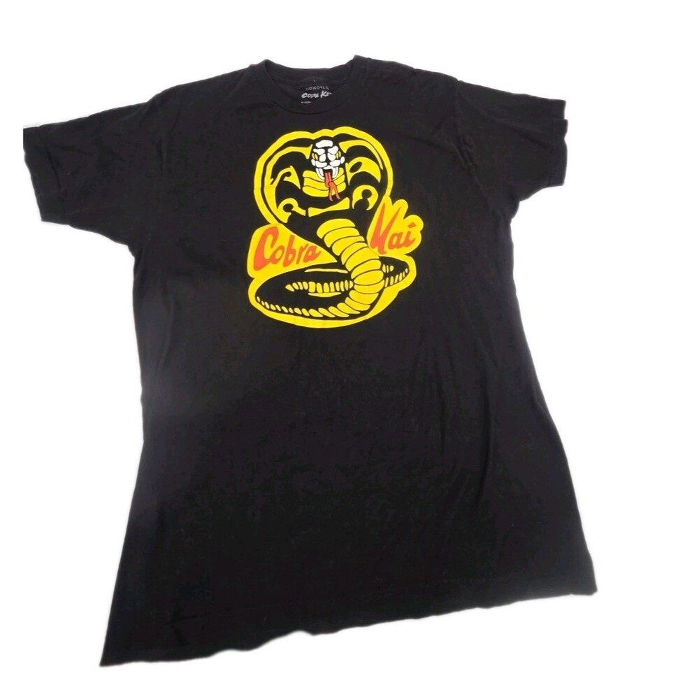 Cobra Kai Karate Kid Snake Logo T Shirt Black Adult Size Large 2021 Bioworld